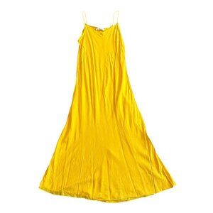 Cloe Cassandro Bright Yellow Sun Dress Spaghetti Strap Lightweight Size Large